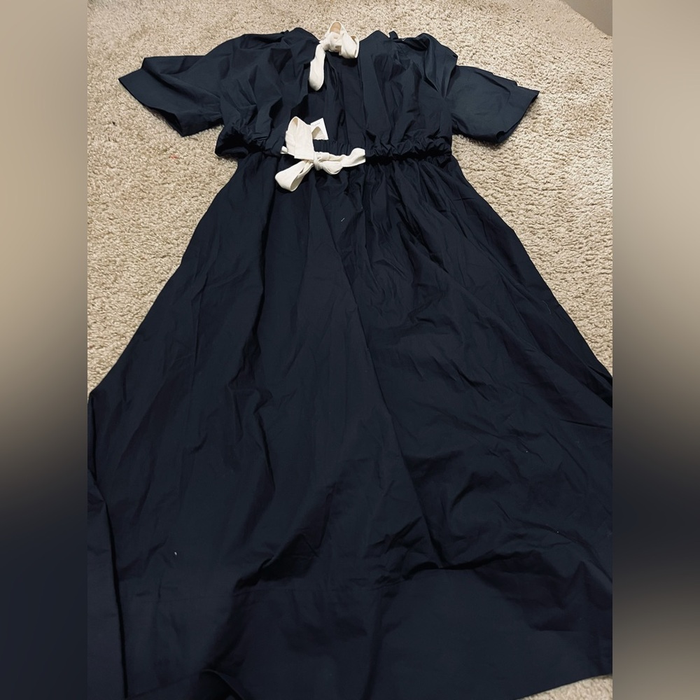 BANANA REPUBLIC COTTON POPLIN OPEN-BACK MAXI DRESS - Picture 2 of 6